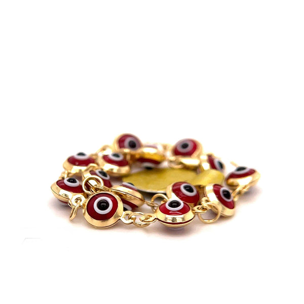 14k Gold Red Ojo Evil Eye Bracelet By Ijaz Jewelers