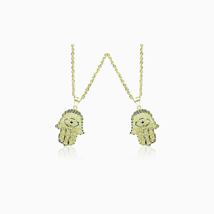 Hamsa Hand Pendant and Rope Chain Set-up | The Jeweler Of Kings & Queens