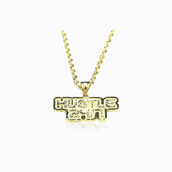 Hustle 24/7  Pendant and Rope Chain Set-up By Ijaz Jewelers