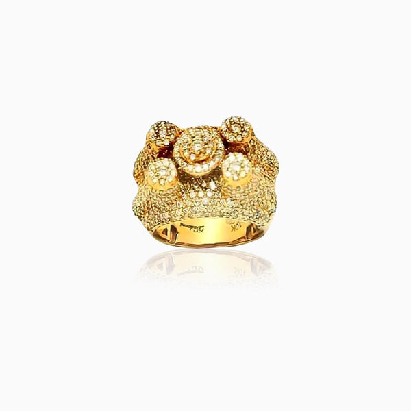 10k Yellow Gold Men's Diamond Ring. img-1