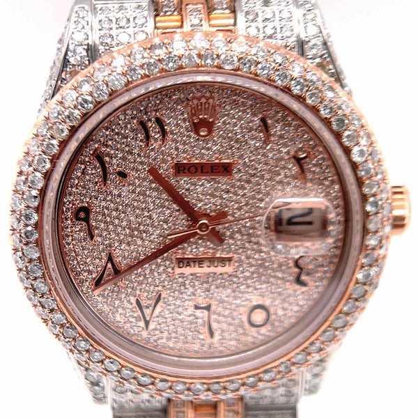 36mm Stainless Steel Fully Iced Out Double Row Bezel RX Watch