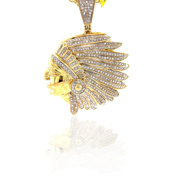 10k Gold and Diamond Chiefs Head pendant by ijaz jewelers