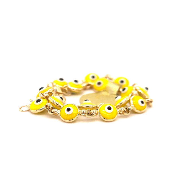14k Gold Yellow Ojo Evil Eye Bracelet By Ijaz Jewelers