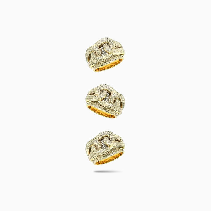 10k Yellow Gold Men's Rope Diamond Ring. img-2