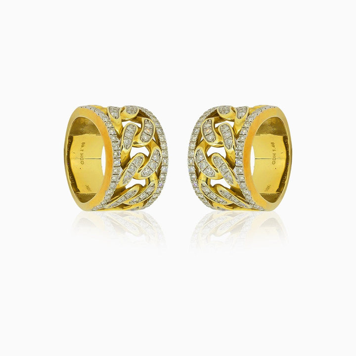 10k Gold & Diamond Cuban Men's Ring