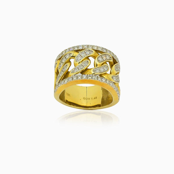 10k Gold Cuban Men's Diamond Ring by ijaz jewelers