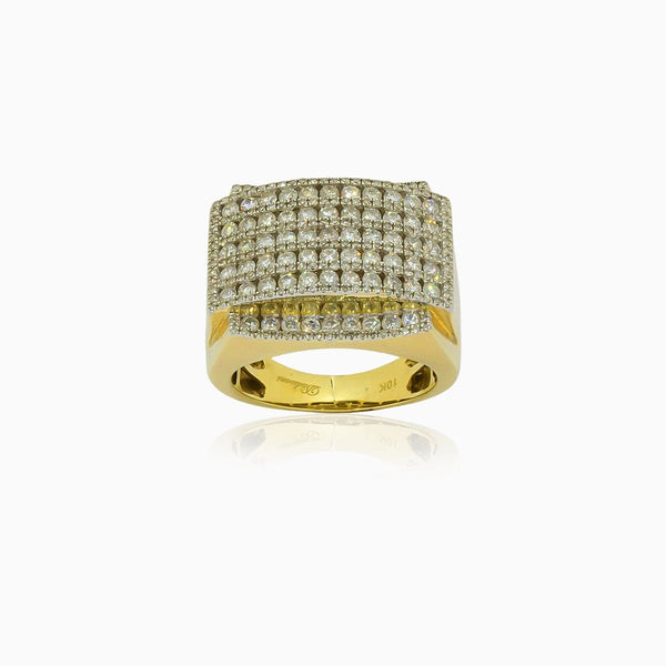 10k Gold Large Rectangular Men's Diamond Ring by ijaz jewelers