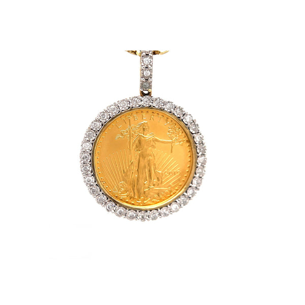 22k 2019 Liberty Coin and Diamond 10k Bezel