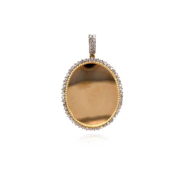 10k Gold and Diamond Oval Picture Pendant
