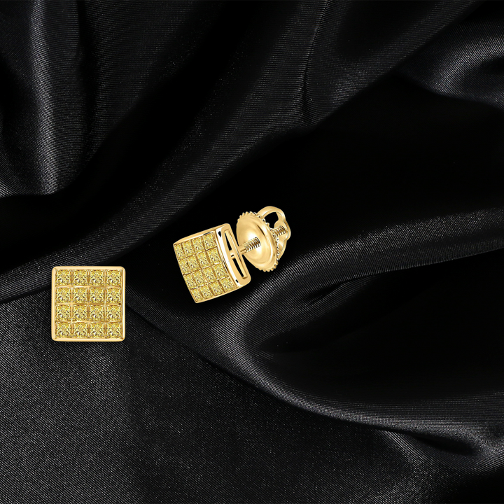 10k Yellow Gold & Round Diamond Women's Earrings