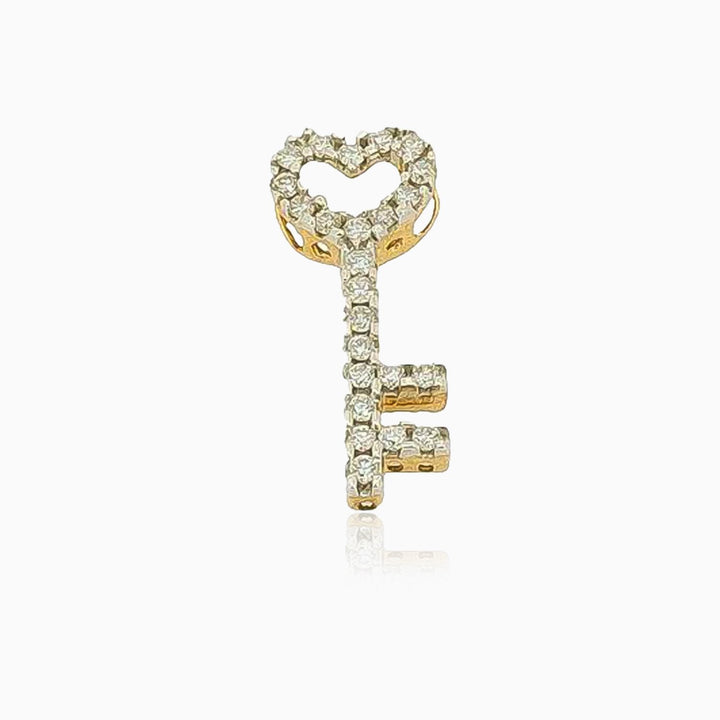 10K Gold Fashion Key Diamond Pendant by ijaz jewelers