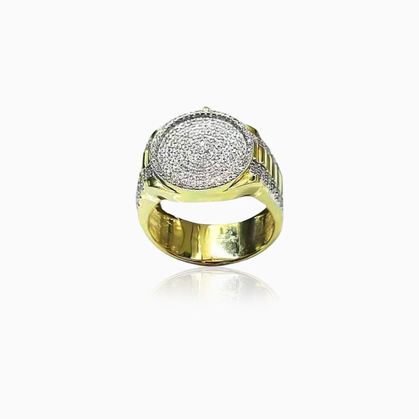 10k Yellow Gold Men's Diamond Rolex Watch Ring. img-1