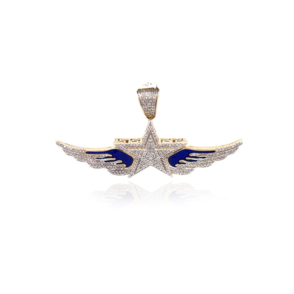 Diamond Star With Wings Pendant By Ijaz Jewelers