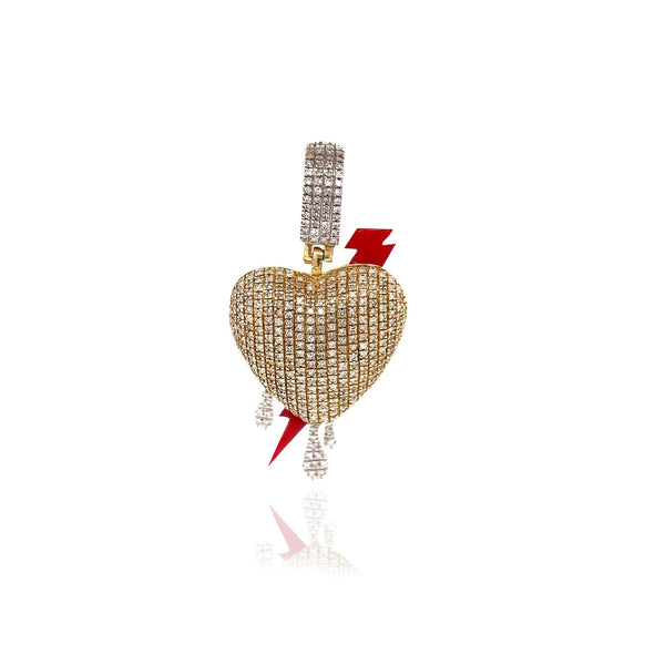 Diamond Heart With Bolt Pendant