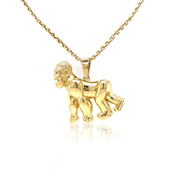 10k Yellow Gold Gorilla Pendant by ijaz jewelers