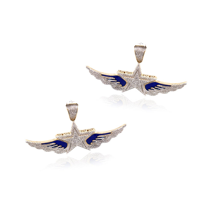 Gold Star With Wings Diamond Pendant - The Jeweler Of Kings & Queens