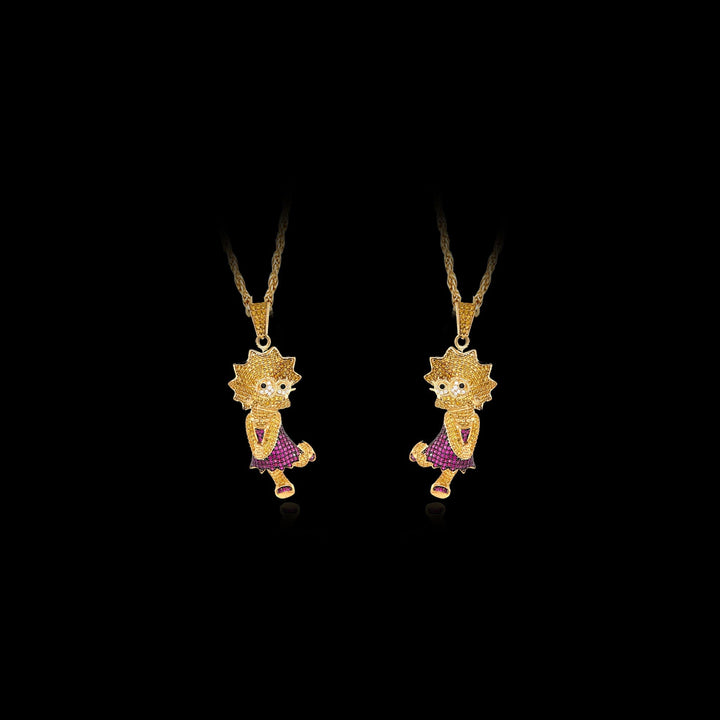 10K Yellow Gold Lisa Simpson Pendant setup by the Jewelers of Kings & Queens