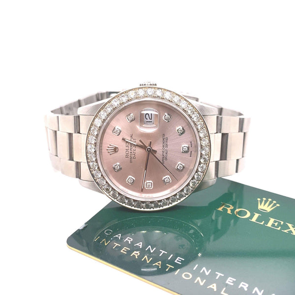 36mm Stainless Steel Pink Dial RX Watch By Ijaz Jewelers