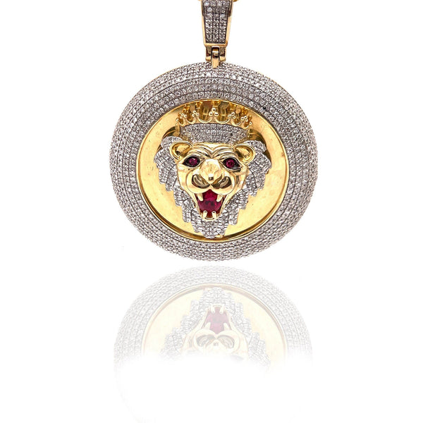 10k Gold and Diamond Lion Pendant by ijaz jewelers