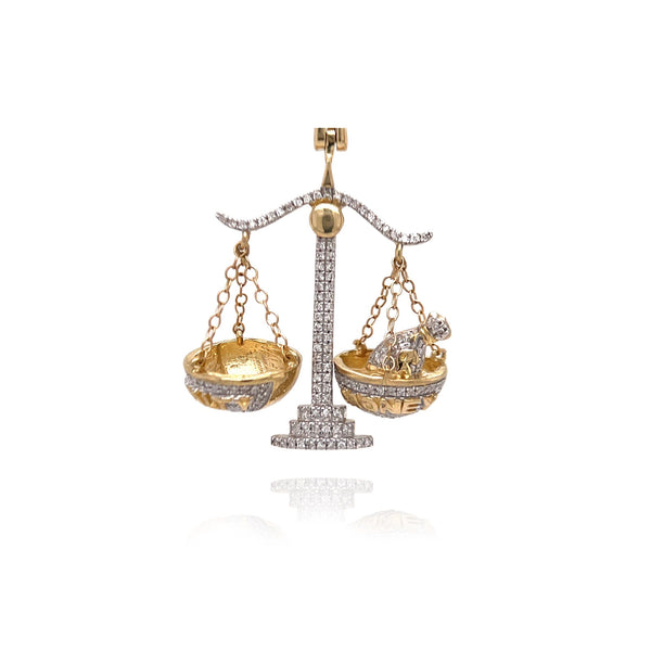 Diamond Balance Scale Pendant By Ijaz Jewelers