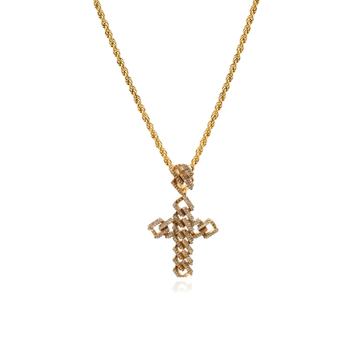 Diamond Cuban Cross Pendant setup by Ijaz Jewelers
