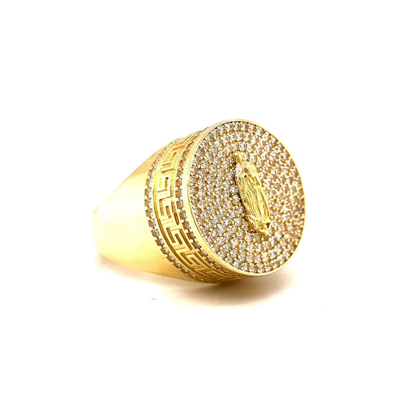 10k gold Virgin Mary Greek design ring By Ijaz Jewelers