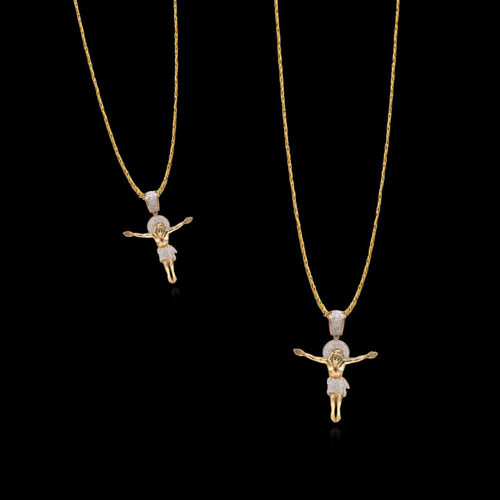 Diamond Jesus Pendant chain set up by Ijaz Jewelers
