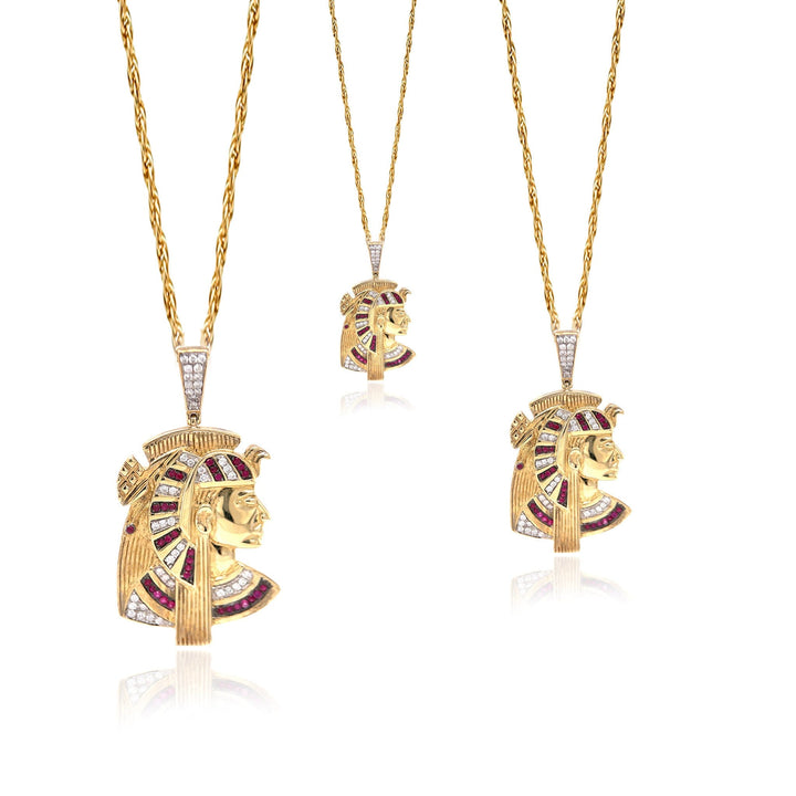 Gold Diamond Pharaoh Pendant - The Jeweler Of Kings & Queens