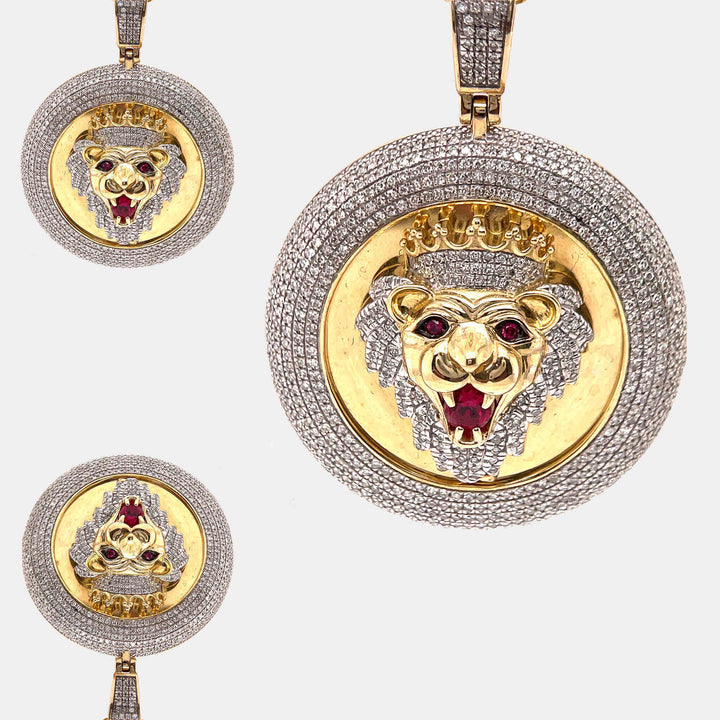 Gold & Diamond Lion Pendant
