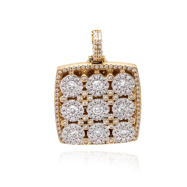 Diamond Solid Back Square Pendant By Ijaz Jewelers