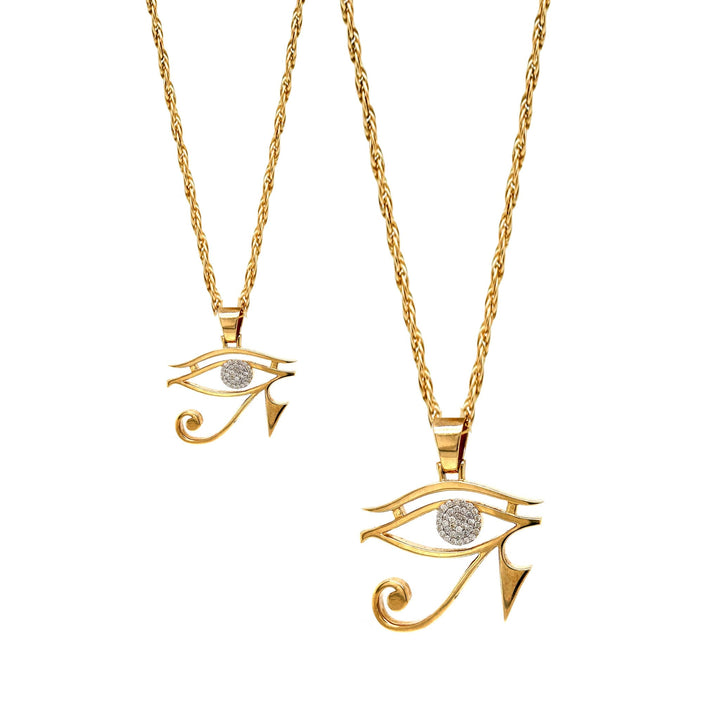 Diamond Eye Of Horus Pendant setup by the Jewelers of Kings & Queens