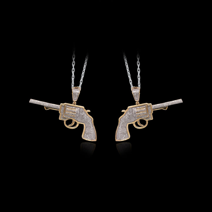 Gold Diamond Revolver Pendant - The Jeweler Of Kings & Queens